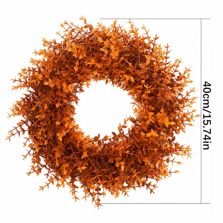 The Autumn Eucalyptus Wreath, Orange and brown